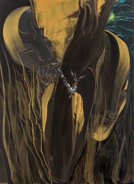 [2015] Pensive Bodhisattva, Acrylic..vas, 100x72cm